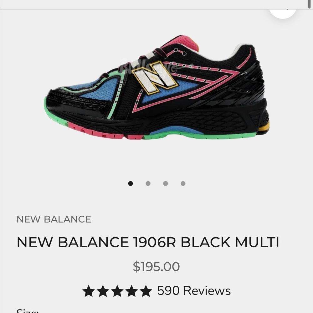 New Balance Women’s 1906R Neon Nights Black Lifestyle Sneakers Size 5